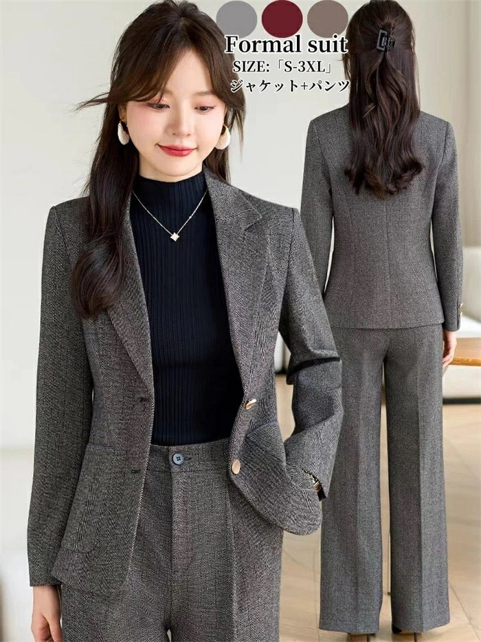 今だけ！セットアップ レディース スーツ ジャケット+ガウチョパンツ ワイドパンツ 通勤 OL 20代 30代 40代 婚葬祭 スーツセット きれいめ 春秋冬 パンツスーツ ゆったり セレモニースーツ