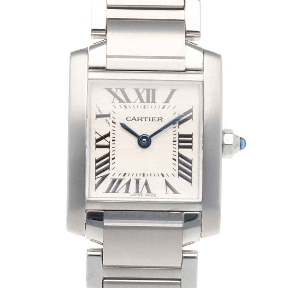 カルティエ タンクフランセーズ SM 腕時計 ステンレススチール 2384 クオーツ 1年保証 CARTIER 中古 美品