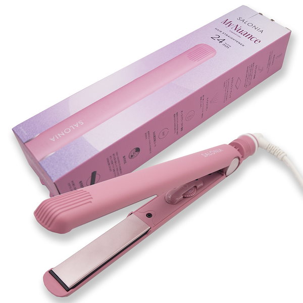 スムースシャイン ストレートヘアアイロン 24mm ピンク SALONIA ＼ クーポン使用で10,800円 ／ サロニア ヘアアイロン