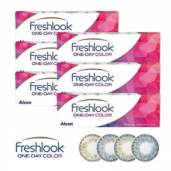 メガ割対象 フレッシュルックワンデーカラー(10枚入)6箱/ゆうパケット/1日使い捨て カラコン/sale10