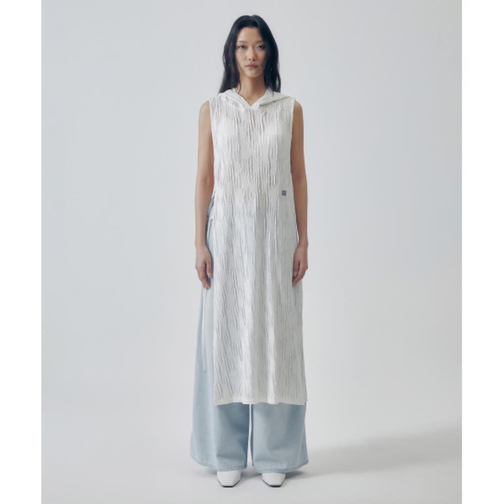 TREEMINGBIRD Pleated Coverup Dress White TM2535OP004MW