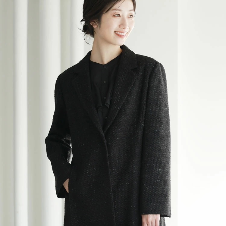 ツイードラメチェスターコート