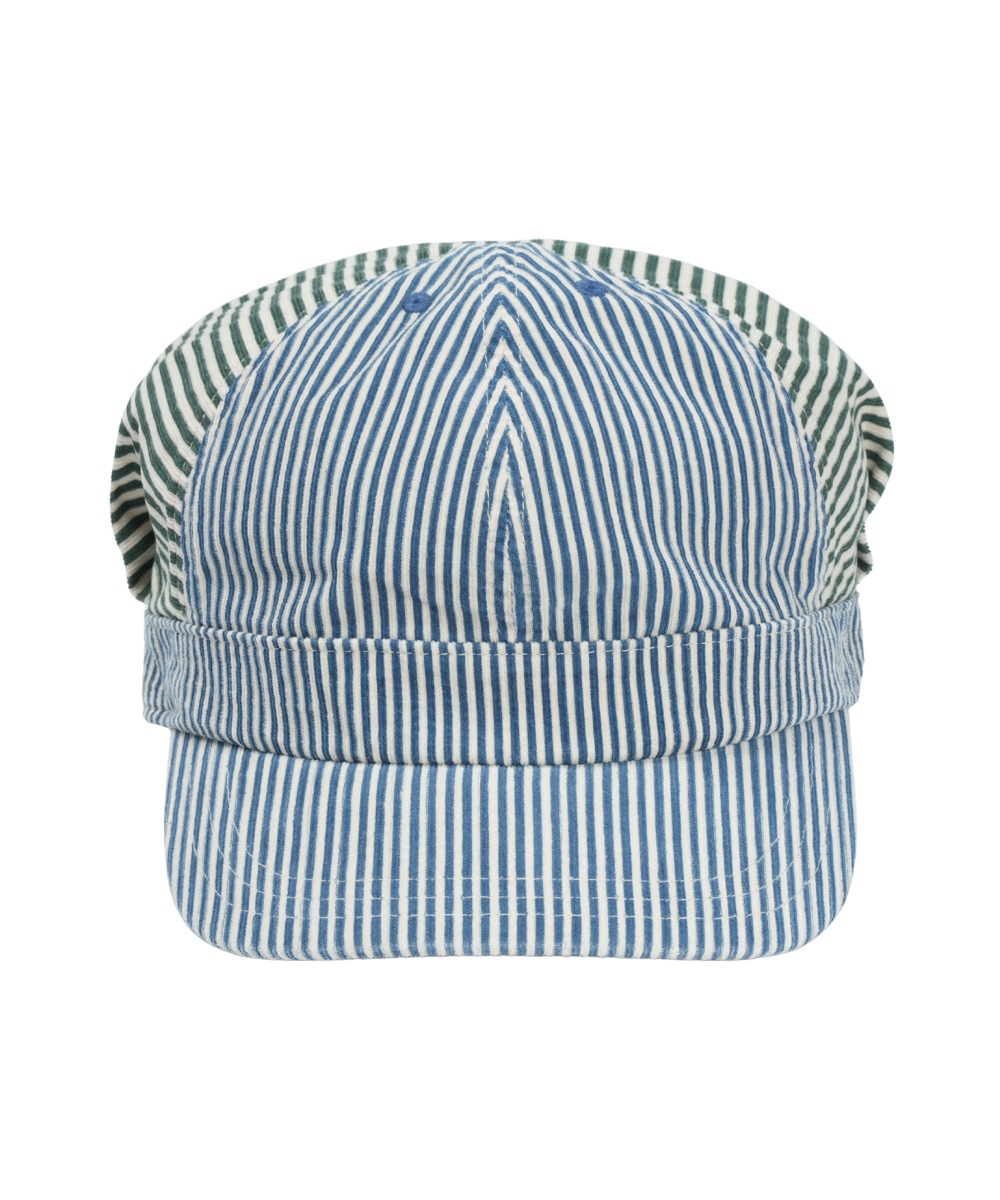 【COYSEIO】26SS STRIPED PINTUCK PUFF CAP : GREEN