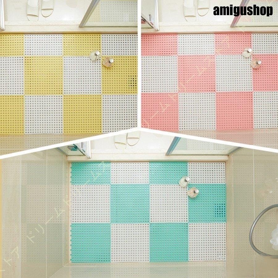 バスマット お風呂マット 滑りにくい 浴室 すのこ 洗い場マット ジョイント式 組み立て 正方形 水回り 排水 匂いなし 持ち運び簡単 浴室内マット お風呂 転倒