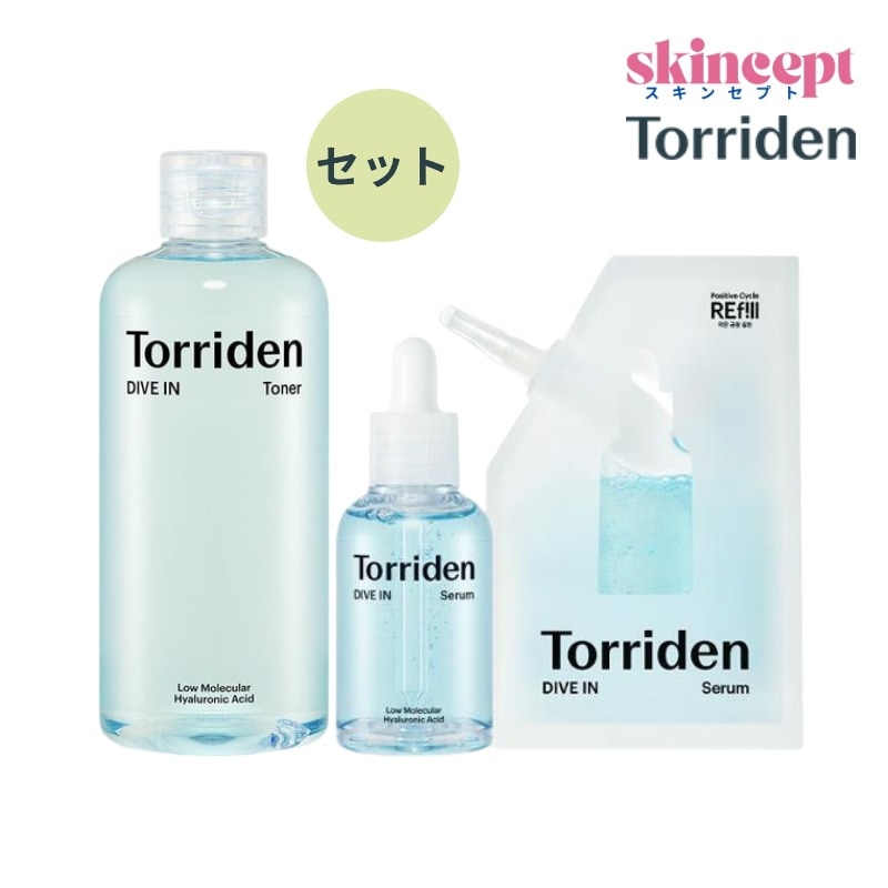 [基礎2種 セット]ダイブイン低分子 ヒアルロン酸 トナー300ml+セラム100ml (50ml+50ml Refill)_水分保湿ケア
