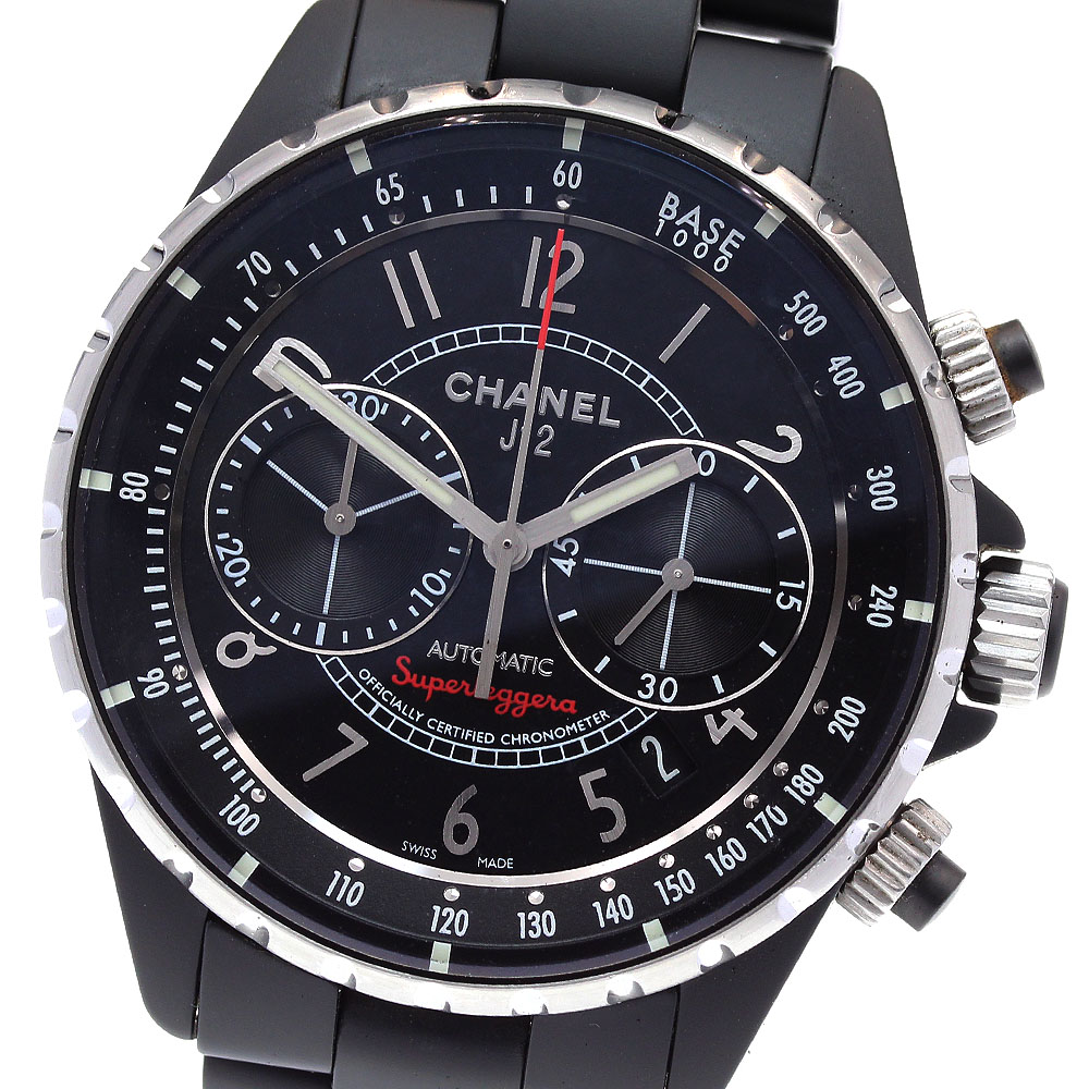 訳あり シャネル CHANEL H3409 J12 スーパーレッジェーラ クロノグラフ 自動巻き メンズ _826966【中古】