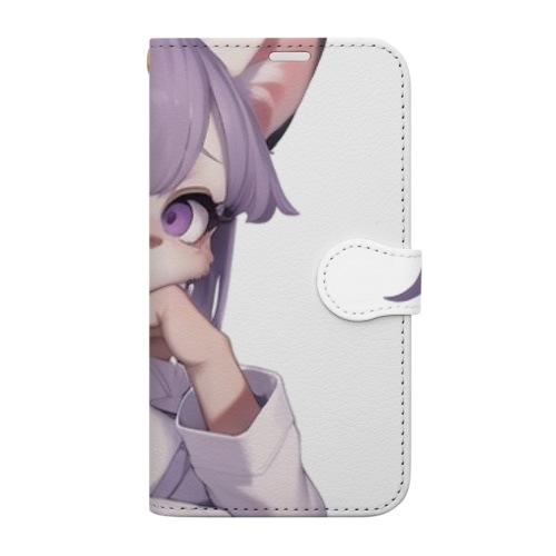 【文字入れ可能受注生産】キツネザルの女の子　カイラ 手帳型スマホケース 5,484円