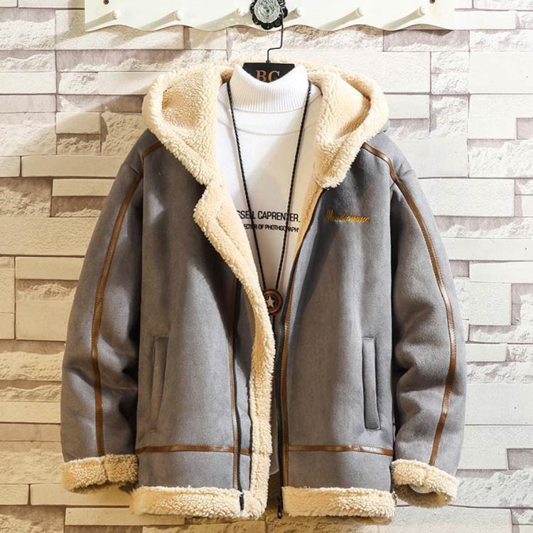 フェイクムートンコートメンズレザーコートボアコートチェスターコートモード長袖ブルゾンフェイクレザー裏ボアライダースジャケット無地ファーコート韓国ファッション秋冬暖かいジャケット 4,894円