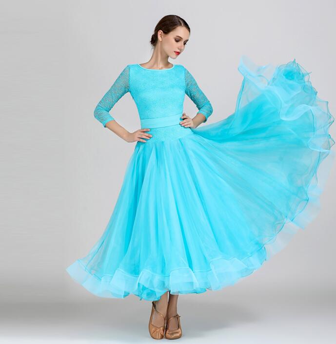 スタンダードドレス 七分袖 ゴージャス モダン衣装 大きい裾 レディース 社交ダンス フラメンコ 社交ダンス レッスン着 社交ダンス衣装 スレンダー 練習着 パーティー 競技用のドレス ワルツ ステー 7,920円