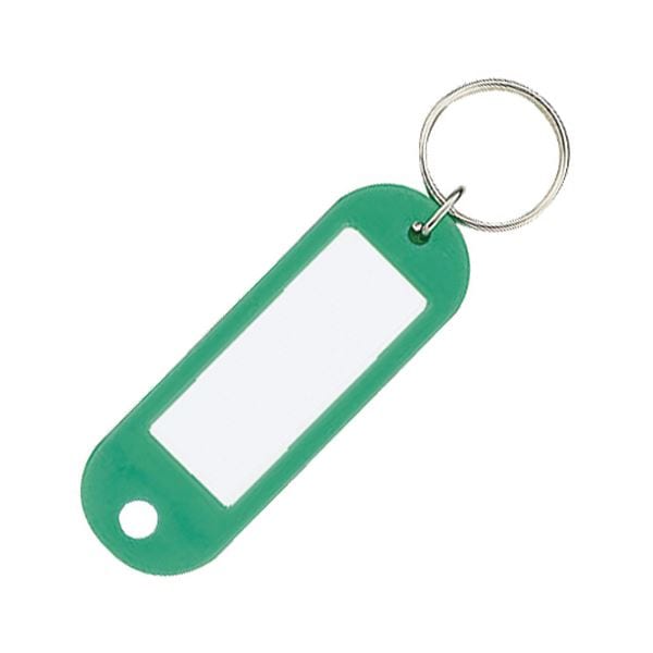 (まとめ) コクヨ キーホルダー型名札 片面表示用 緑 ナフ-200G 1セット(50個) (×5セット)