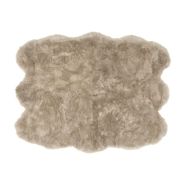 ムートン ラグマット 約140×180cm ブラウン 表面羊毛皮100％ 吸水性 放湿性 ニュージーランド産 天然ムートンの6匹ラグ M-511-F