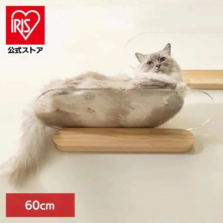 キャットウォーク キャットステップ 猫用品 ペット用品 猫家具 猫ベッド 壁掛け ペット共生 スケルトン 透明ステップ OBLONG/M60cm MZ0037
