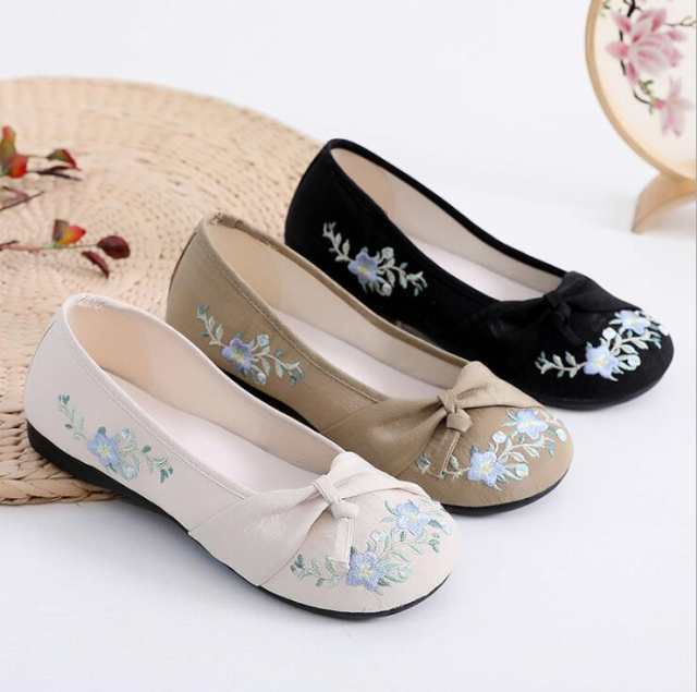 【大好評！最安値挑戦!】チャイナ靴 パンプス 婦人靴 柔らか 痛くない チャイナシューズ 北京布靴 ダンス 唐装漢服太極拳用