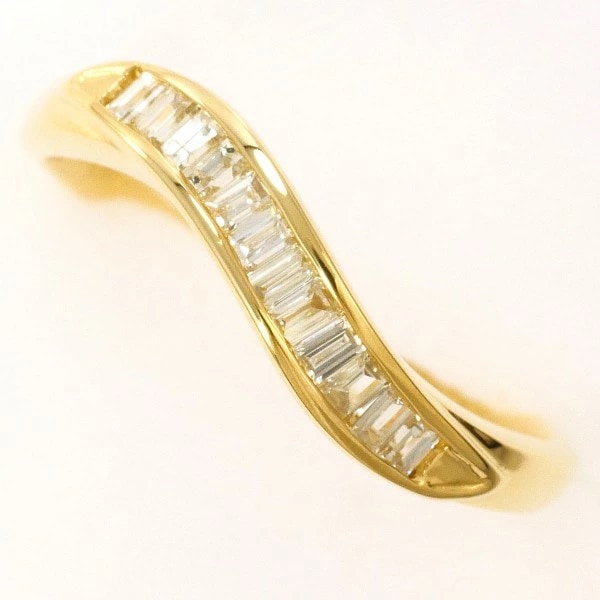 K18 18金 YG イエローゴールド リング 指輪 12号 ダイヤ 0.31 ジュエリー 中古