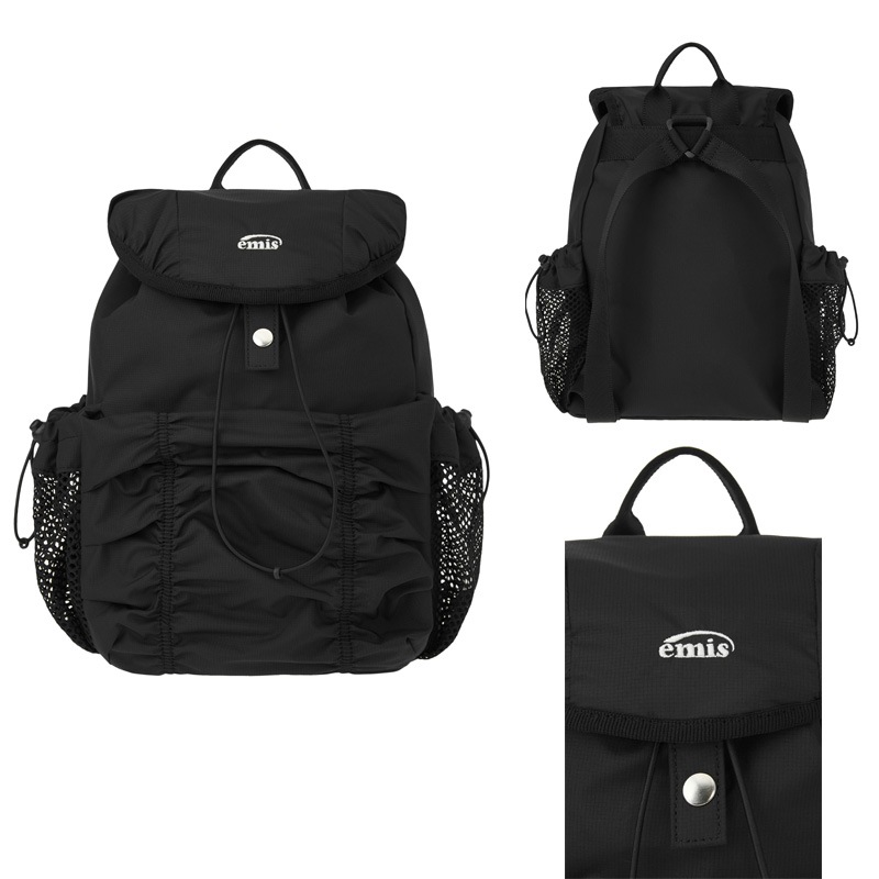 SHIRRING BACKPACK-BLACK