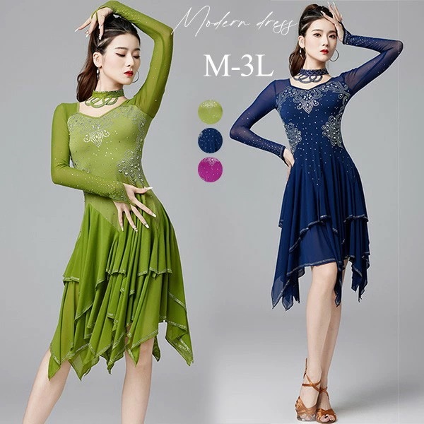 SNSで話題ラテン衣装 チャチャチャ 社交ダンス 社交ダンス衣装 ラテンドレス ワンピース セクシー 練習服 スタンダード ラテンダンス ラテン競技着 練習着 ダンス 演出 七分袖 ダンスウエア ダン 6,050円