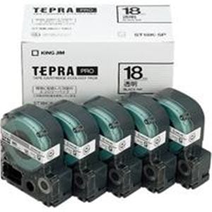 キングジム テプラ PROテープ/ラベルライター用テープ (幅： 18mm) 5個入り ST18K-5P 透明