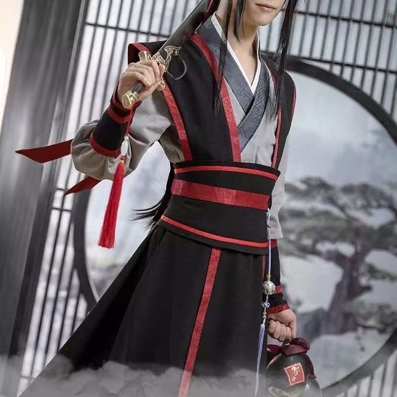 魏無羨コス服魔道祖師少魏無羨児童かつらブーツ笛天子笑フルセット