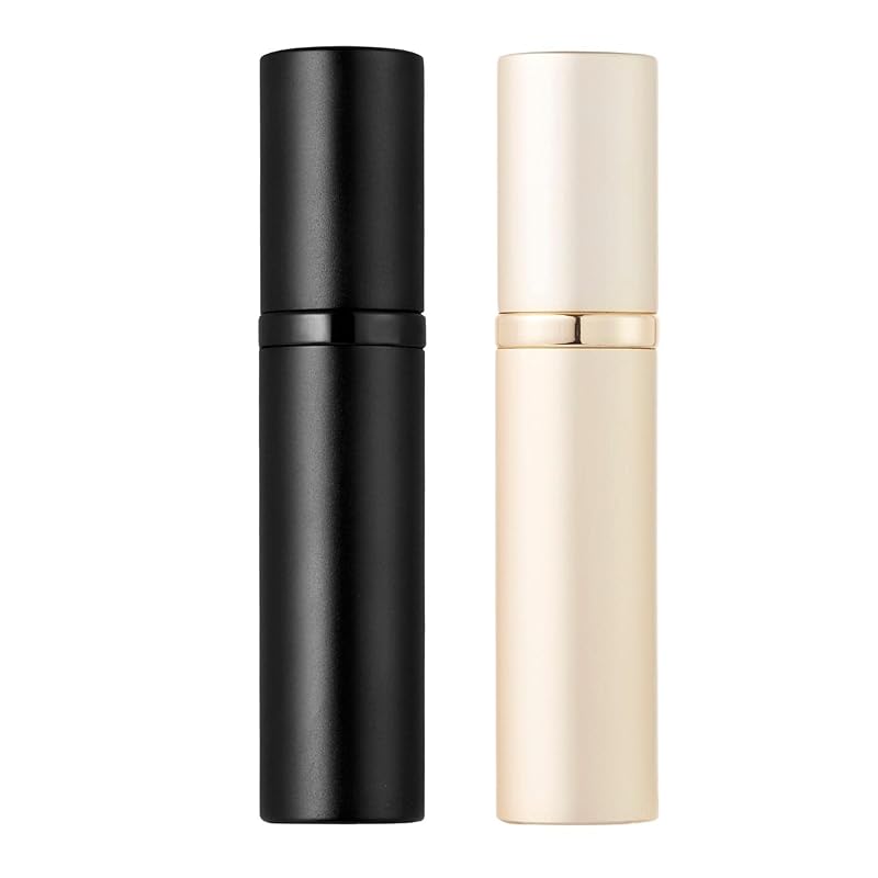 SINNMAO アトマイザー 詰め替え ポータブル クイック 香水噴霧器 携帯用 詰め替え容器 香水用 ワンタッチ補充 香水スプレー パフューム プシュ式… (黒 シャンパン)