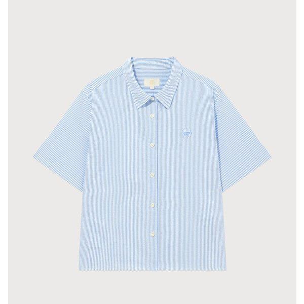 女性シアサッカーハーフシャツ B1 CO2502SS76 BL