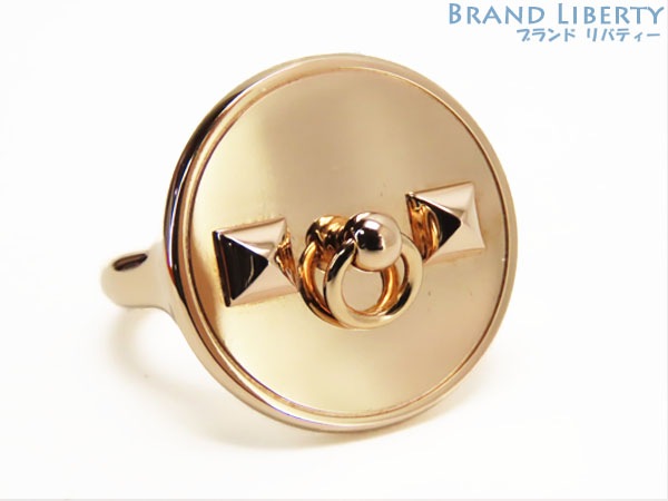 レアほぼ新品エルメスコリエドシアンコリエドシアンスタッズスカーフリングスカーフ留めローズゴールドメタルH602149S00