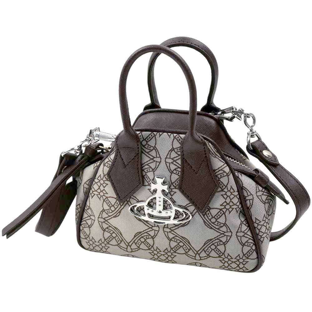 ヴィヴィアンウエストウッド ショルダーバッグ ハンドバッグ レディース ミニ ブラウン 2WAY Vivienne Westwood LOGO MINI YASMINE Small Yasmine B