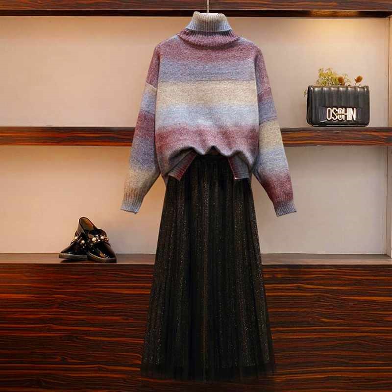 送料無料ニットトップス ラメ入りスカート 2枚セット セットアップ大きいサイズ レディース ニット 上下セット set スウェット スエット sweat ルームウェア ジャージ 秋冬 setup