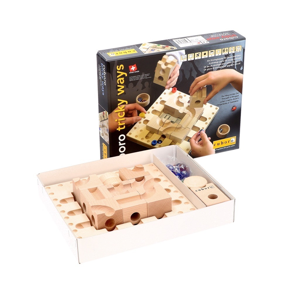 トリッキーウェイ ボードゲーム 知育玩具 木のおもちゃ 積木 積み木 木製 ビー玉 クボロ