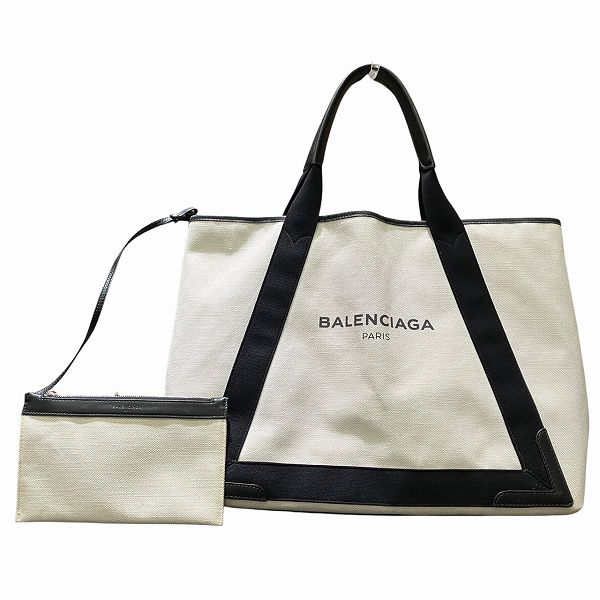 バレンシアガ ネイビーカバスM 339936 バッグ トートバッグ ユニセックス 【中古】