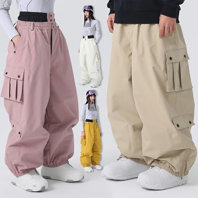 スキーパンツ スノボパンツ スキーウェア スノボウェア スノーボード ウェア レディース メンズ ユニセックス ロングパンツ カーゴパンツ ワイドパンツ ボトムス ズボン 単品 無地 海外通販