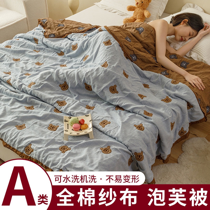 漫画の子供用パフ夏のスタイル5層ガーゼタオルキルト夏クールサマーエアコンコアブランケットブランケット