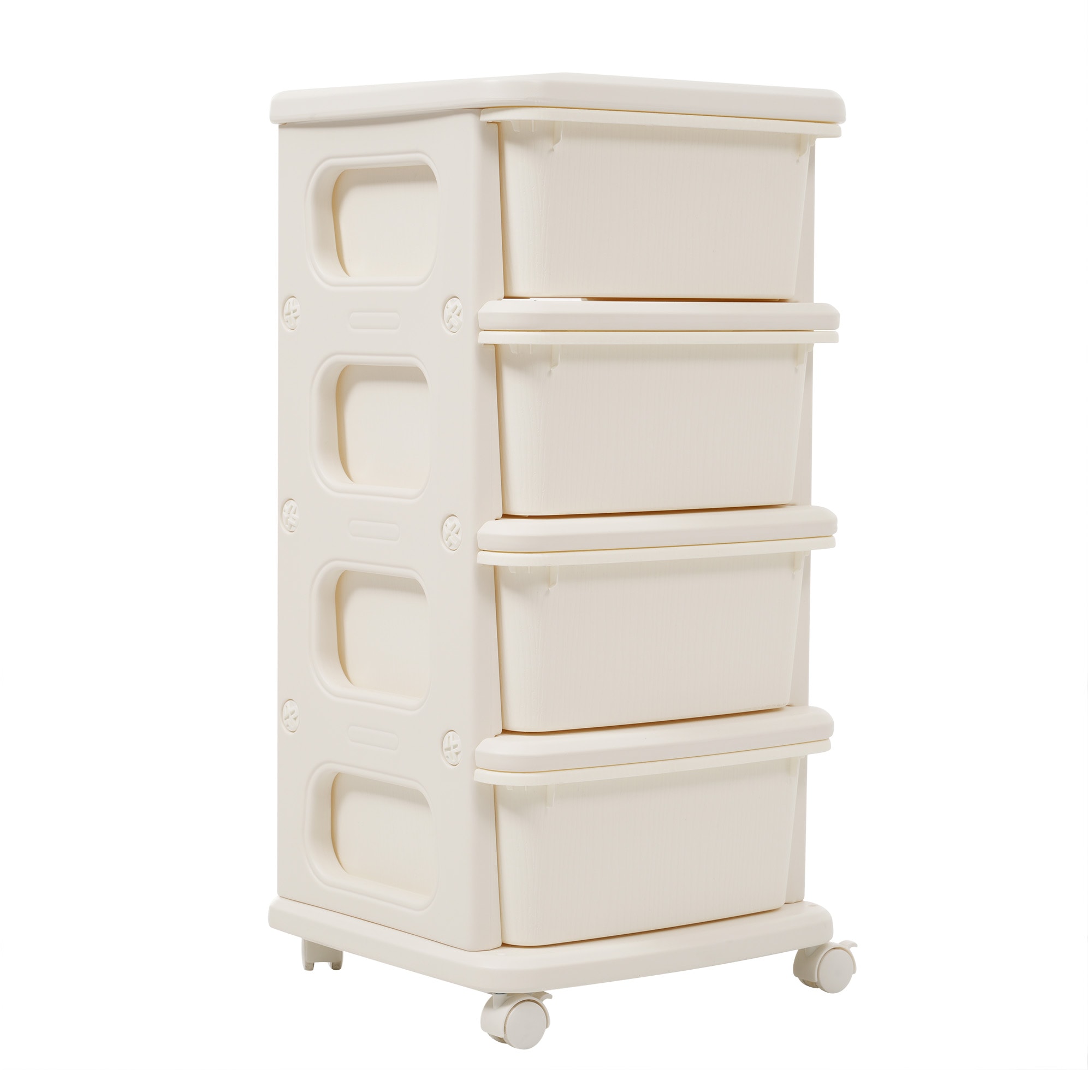 359【ホワイト・4段】ナイトテーブル 収納ワゴン 収納 ラック サイドワゴン ドレッサー ストッカー インテリア371