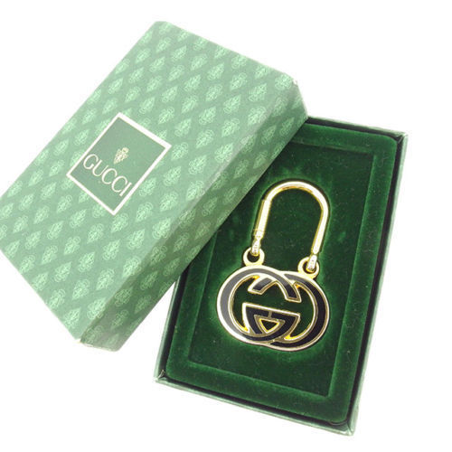 キーホルダー キーリング インターロッキングG ゴールド ブラック 中古 34,953円