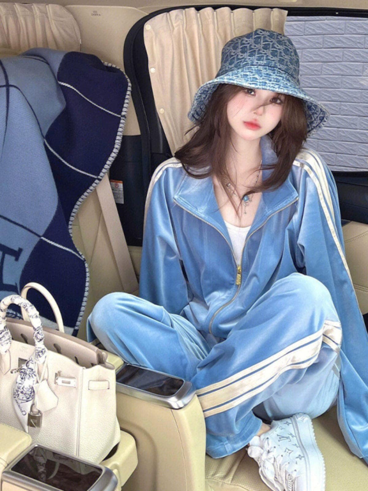 緊急SALE!!!2枚1OO円OFF！【迅速出荷速達】ブルサイズ丈トップス春カジュアルスポーツファッション系通学学生袖お出かけアップシルエットトラック羽織り パーカー長袖アウターレトロセット黑白 レデ