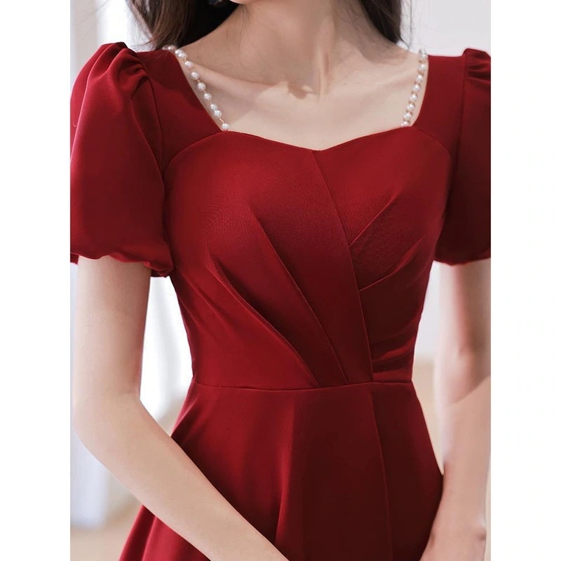 トーストウェア花嫁 2024 結婚式サテンバックドアカジュアル婚約ドレスレディース高品質ドレス