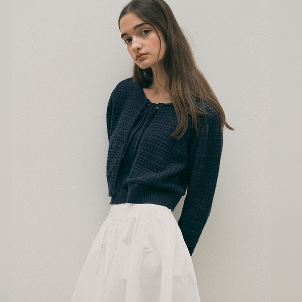 RIBBON CARDIGAN SET NAVY 8,718円