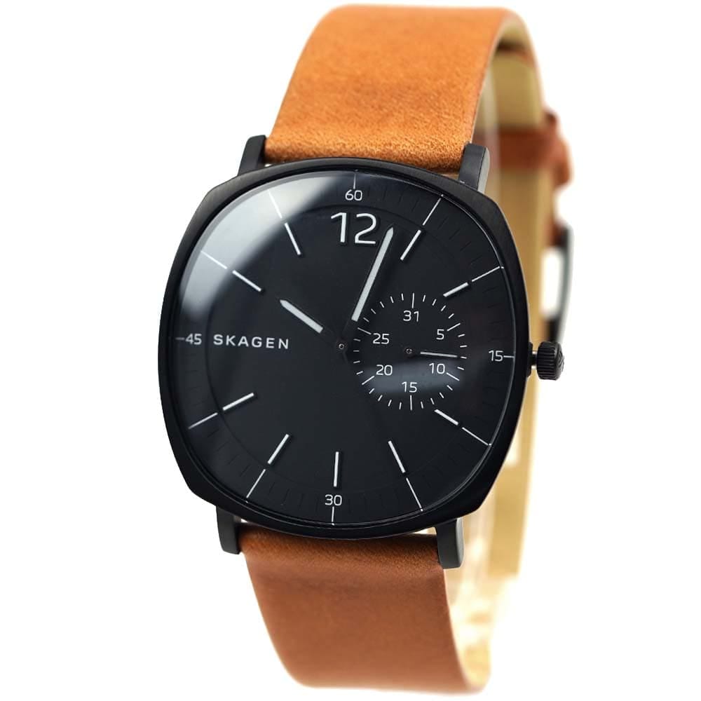[アウトレット(ベルトに難あり)] スカーゲン 腕時計 メンズ ブラック×ブラウン ラングステッド SKAGEN RUNGSTED SKW6257男女兼用腕時計