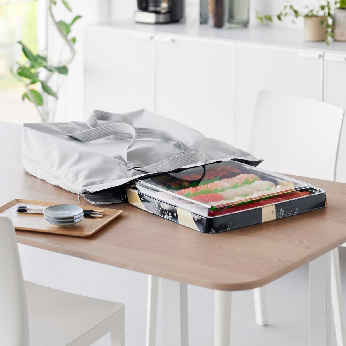 エコバッグ ピザ対応 保冷保温 山崎実業 tower タワー 洗える持ち帰り寿司・ピザが入るレジかごバッグ 2125 ライトグレー