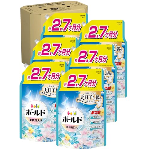 Bold ボールド 柔軟剤入り 洗濯洗剤 液体 爽やかおひさまとフレッシュサボンの香り 詰め替え 1950g×6袋 [大容量] [ケース品]