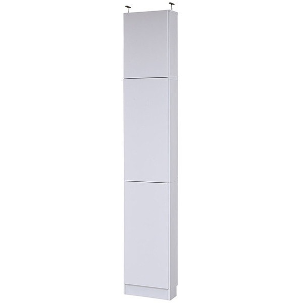JKプラン FRM-0100DOORSET-WH　MEMORIA 棚板が1cmピッチで可動する 薄型扉付幅41.5 上置きセット メーカー直送