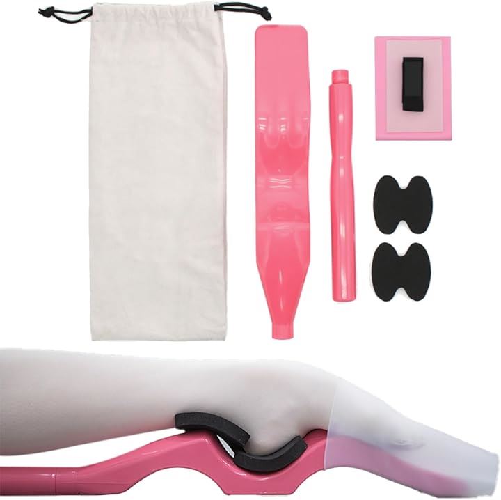 バレエ 甲出し フットストレッチャー 柔軟性向上 スティック付き 携帯 便利 収納バッグ付き ストレッチセット(ピンク)
