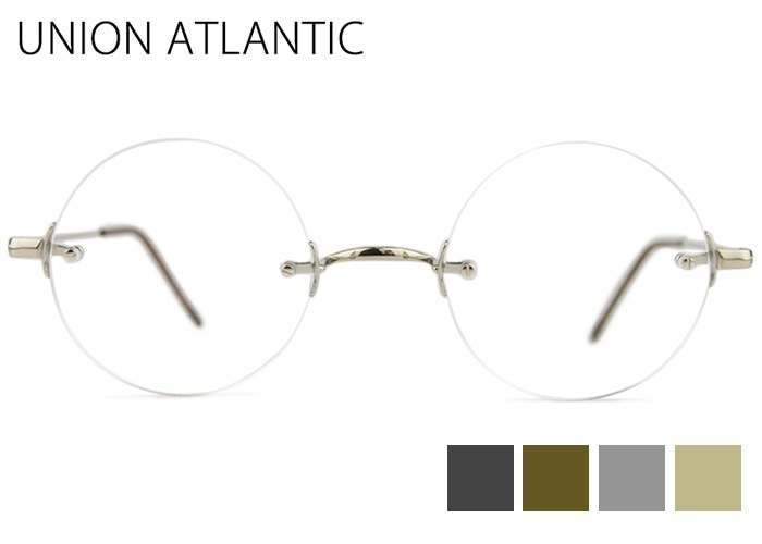 メガネ ユニオンアトランティック UNION ATLANTIC UA3612A UA3 一山式 ツーポイント 日本製 伊達 度付き チタン 丸メガネ 老眼鏡 45ロ24