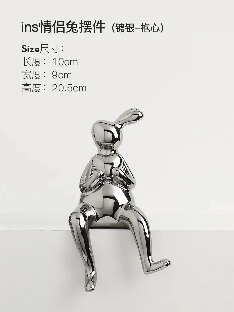 創意電気めっきセラミック花瓶置物応接間の軟装飾品の家庭置物