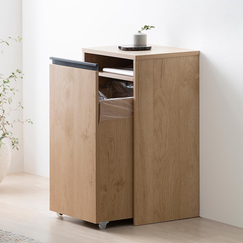 アイリスオーヤマ スペパ ダストワゴン 分別 おしゃれ 北欧 スリム 目隠し 引き出し分別ダストワゴン ナチュラル/ブラック アイリスオーヤマ HDW-350 HIROBIROシリーズ