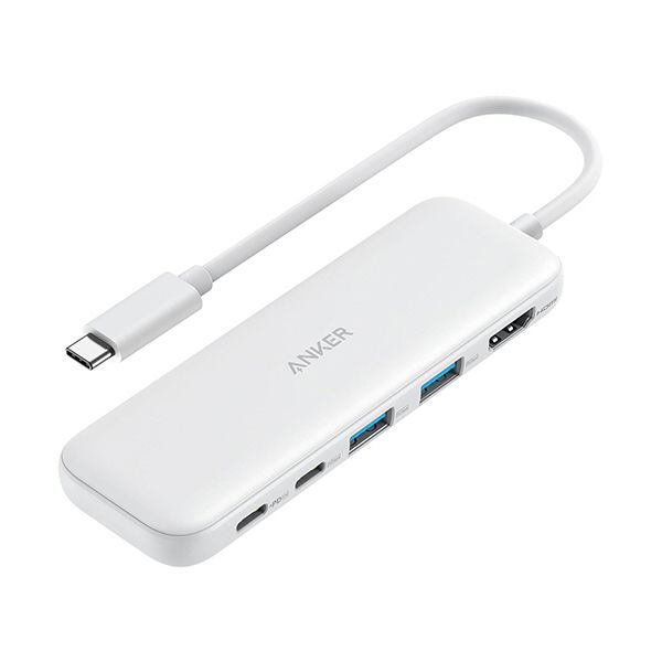 （まとめ） アンカージャパン ANKER 332 USB-Cハブ（5-in-1 PD100W対応） ホワイト A8355021 1個 [x2セット]