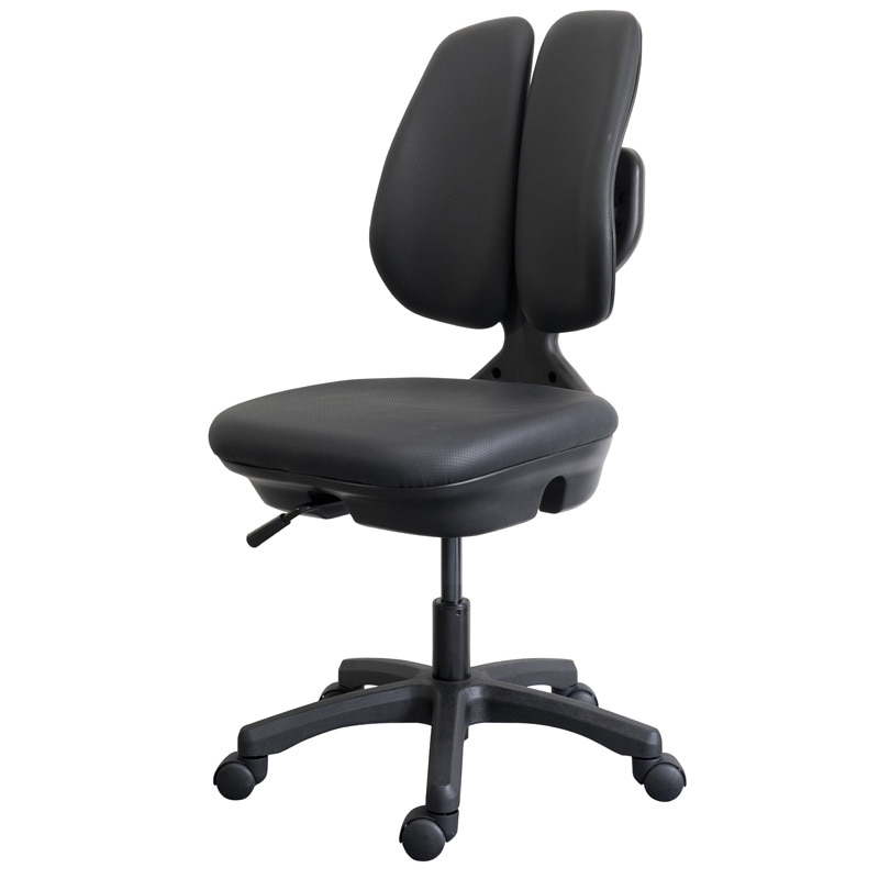 デュオレスト デスクチェア 体圧分散チェア オフィスチェア ワークチェア エルゴノミクスチェア レザー 腰痛対策 肘なし 二つの背もたれ 人体工学 DUOREST st-7000w　国産