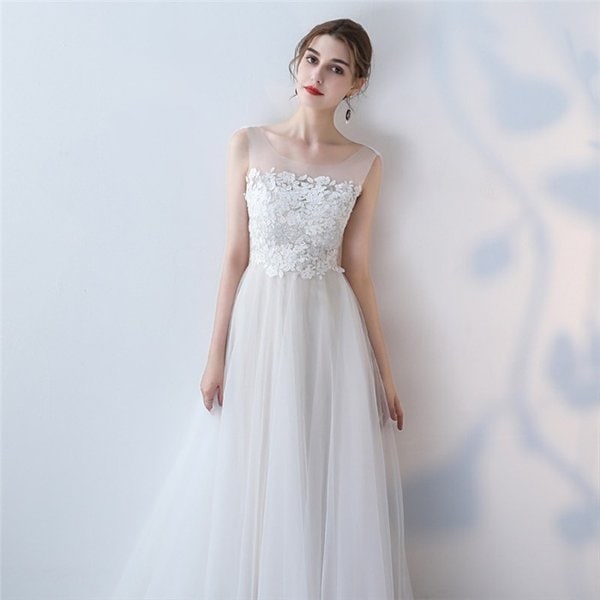 パーティードレス ウエディングドレス 二次会 花嫁 Aライン 白 ロングドレス チュール結婚式 演奏