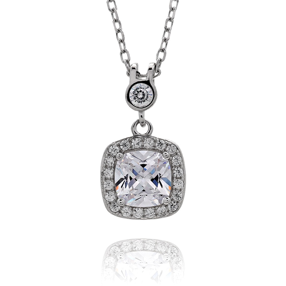 S925 スクエア 四角 ネックレス [fhns027-silver]