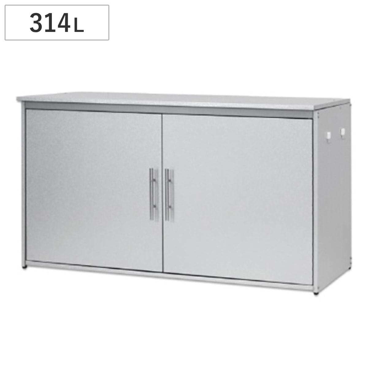 ゴミ収納庫 屋外用 314L オールガルバ製 上開き 前開き 2面開閉式 幅125x奥行49x高さ69.5cm ごみ箱 コンテナ 大容量 大型 ダストボックス 日本製 ゴミ置き場 ゴミ 収納庫ゴミ箱