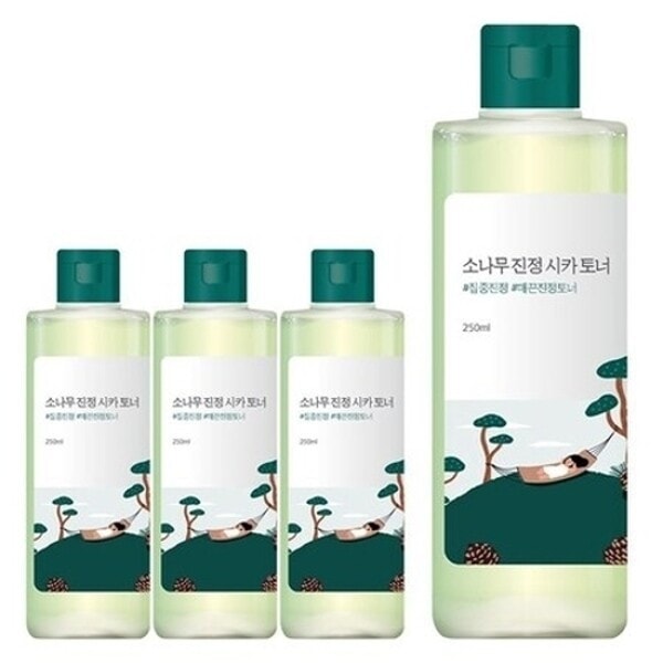 ラウンドラップ 松の木 鎮静 シカトナー ヒアルロン酸トナー 250ml 4個